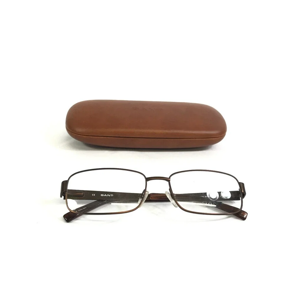 GANT Eyeglasses Frames G KIMBALL SBRN Satin Brown Rectangle Wire 56-17-140